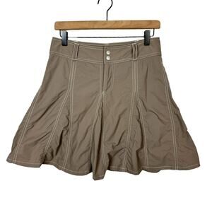 Sahalie Taupe Brown Lined Moisture Wicking Athletic Flare Skater Skirt Skort